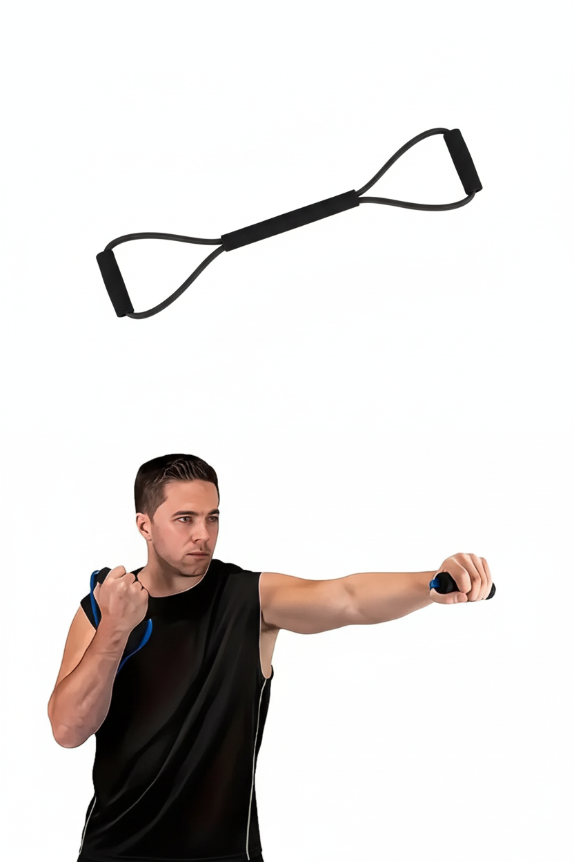 Figure-8 resistance band demonstration