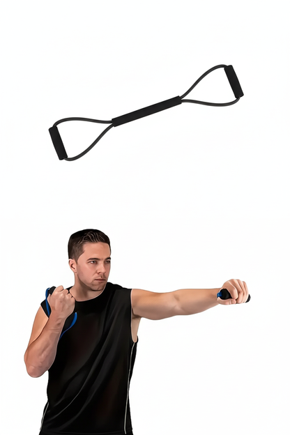 Figure-8 resistance band demonstration
