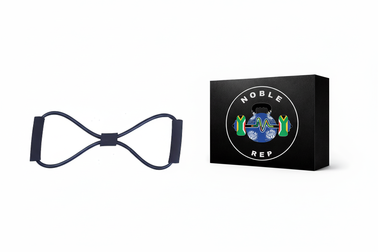Figure-8 resistance band with Noble Rep box